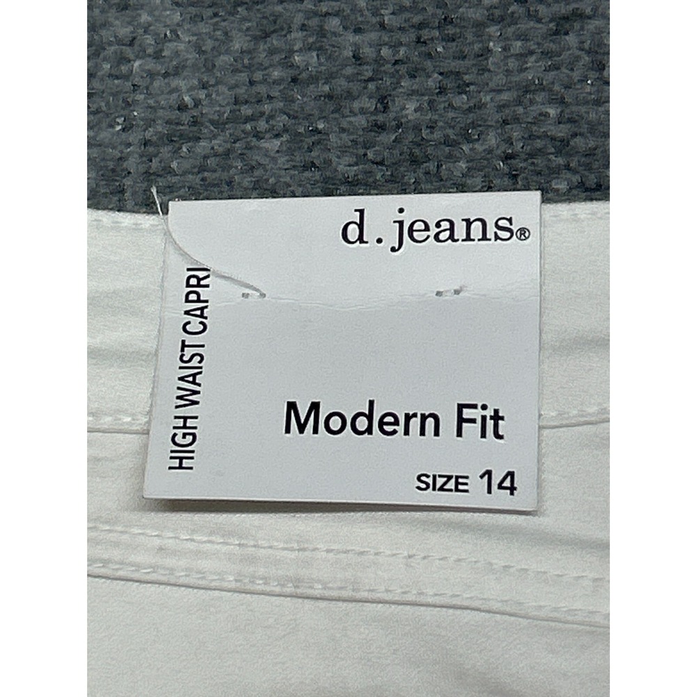 D Jeans Capri Pants Womens 14 White High Waist Modern Fit High Waist Solid New - Picture 10 of 13